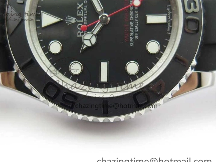 0130 Yacht-Master 116655 ARF SS Custom Made Black Ceramic Bezel on Oysterflex Rubber Strap A HighPerformance 3064